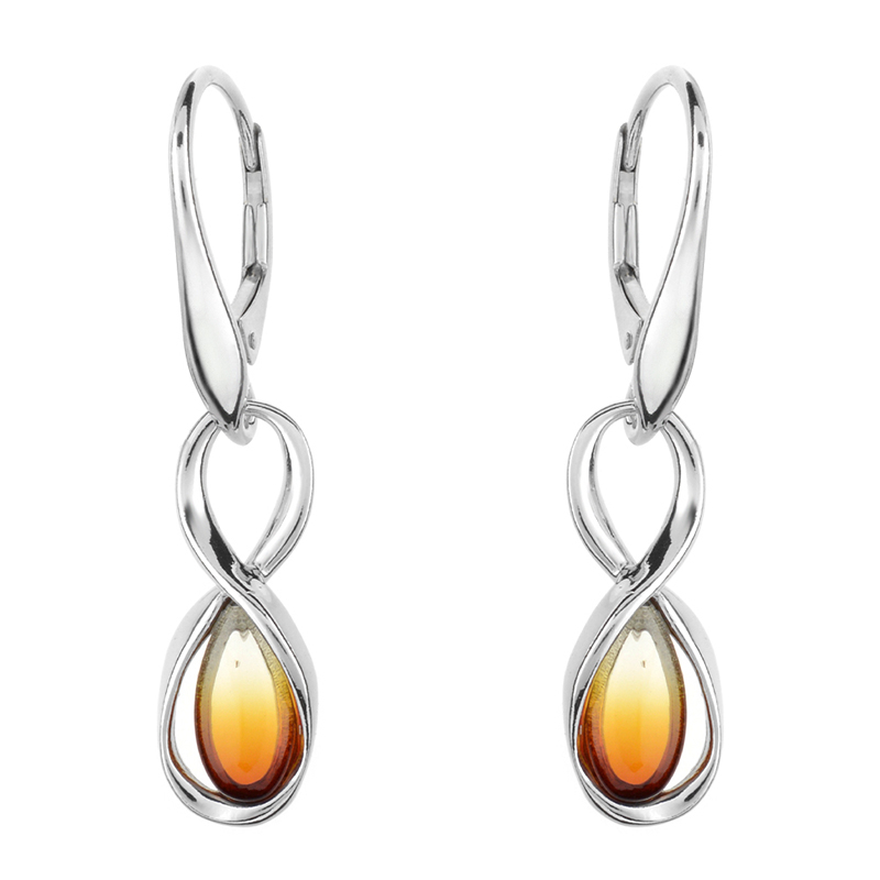 Baltischer Sunrise-Bernstein-Silberohrringe (dagen)