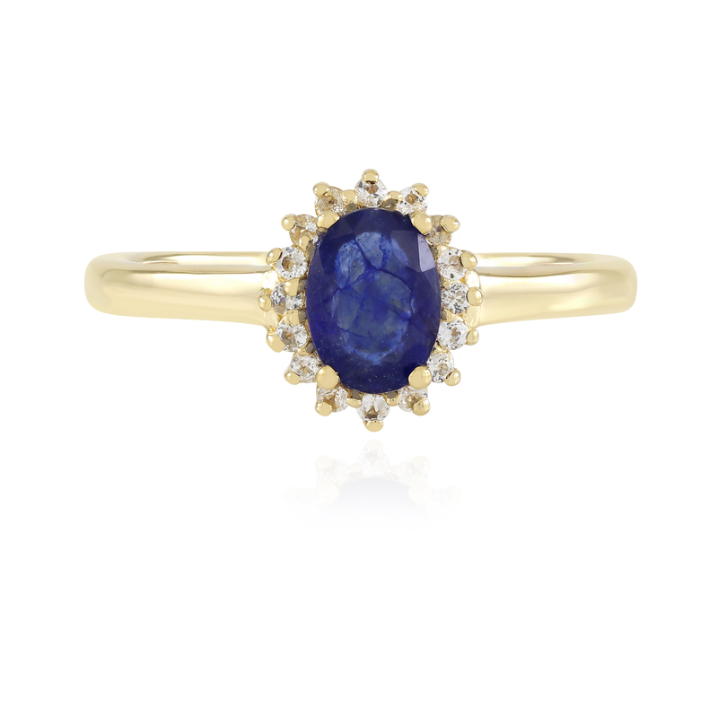 Blå Madagaskar-safir-silverring från Juwelo