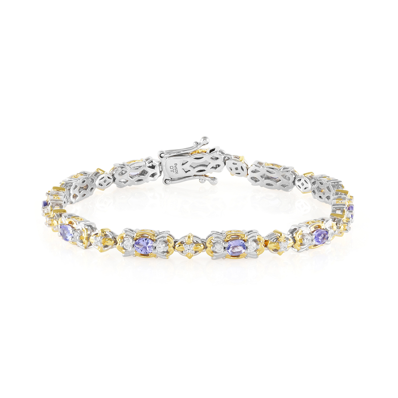 Tansanit-Silberarmband (Gems en Vogue)