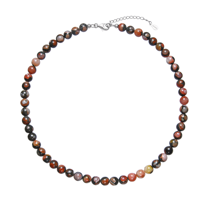 Achat-Silberhalskette