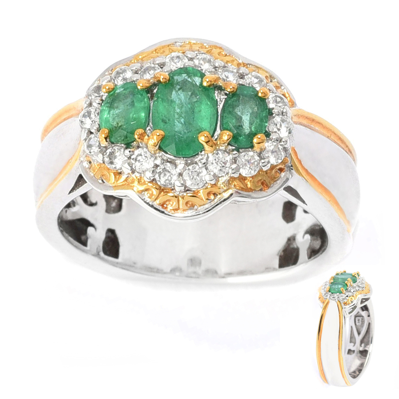 Sambia-Smaragd-Silberring (Gems en Vogue)