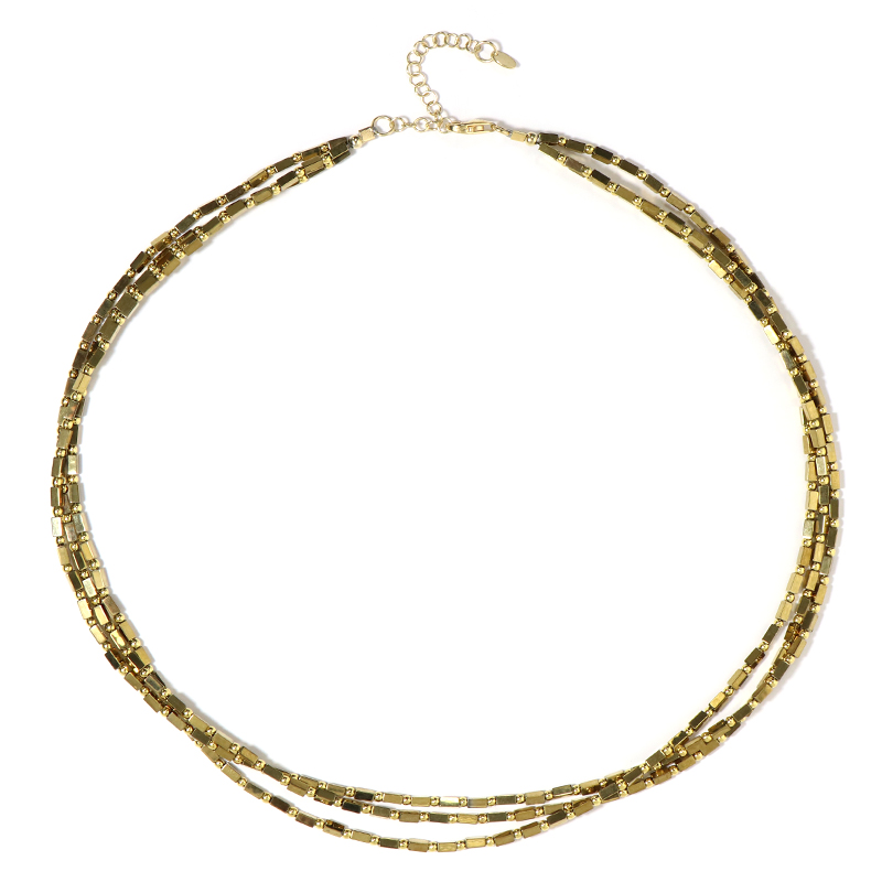 Goldener Hämatit-Silberhalskette (Riya)