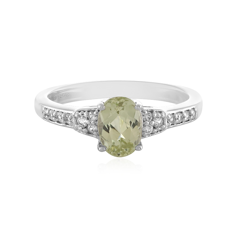 Kanariengelber Kunzit-Silberring