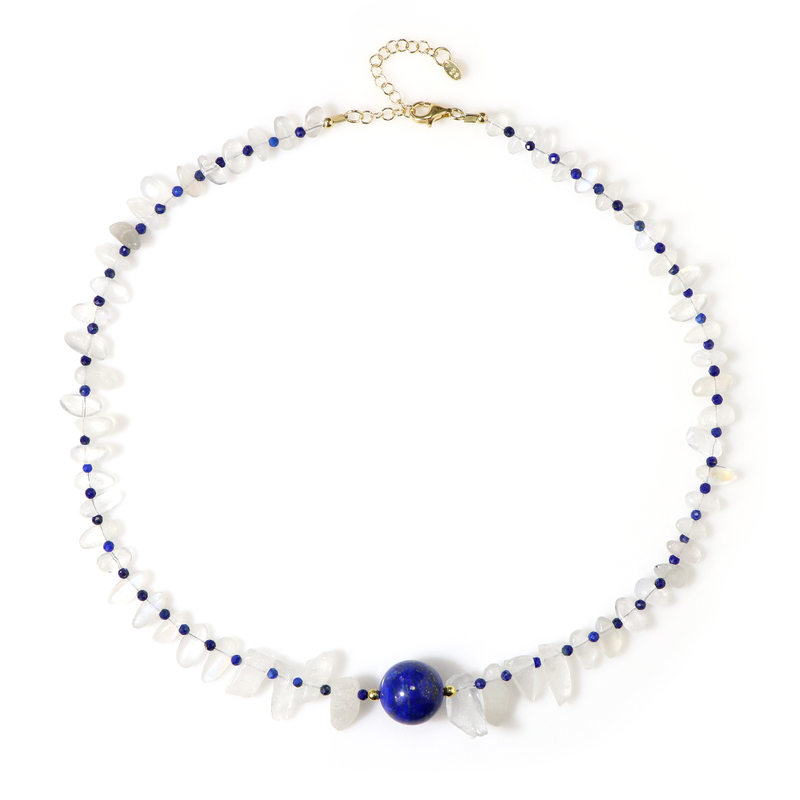 Edelstein-Silberhalskette (Riya)