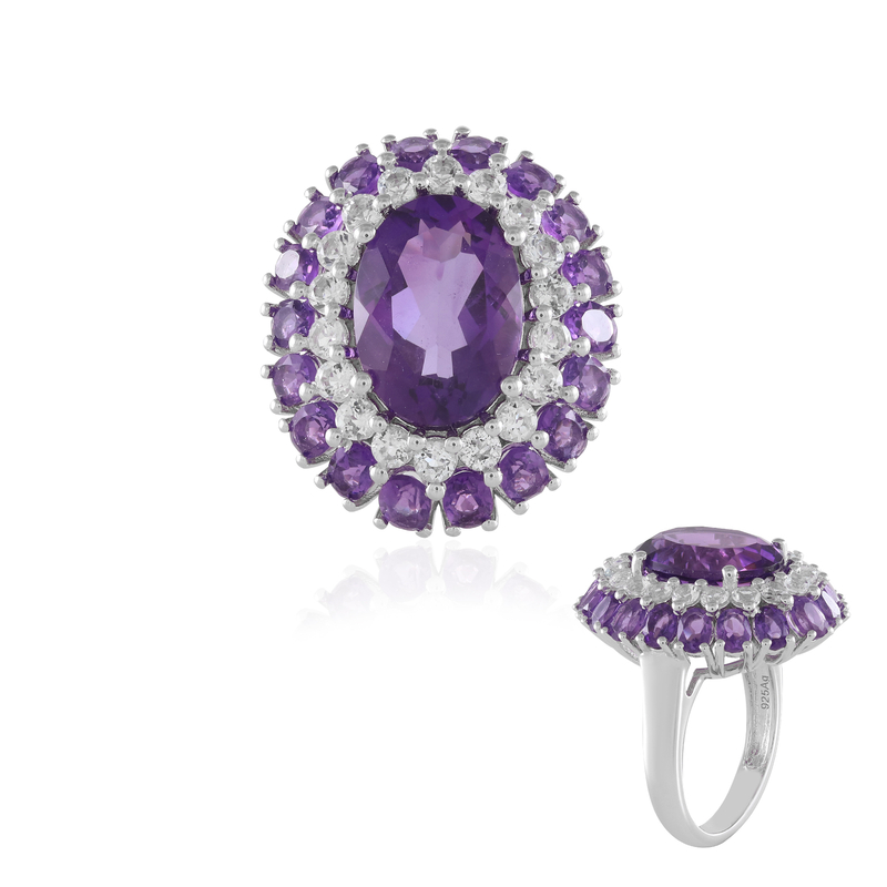Sambia-Amethyst-Silberring Sambia-Amethyst-Silberring