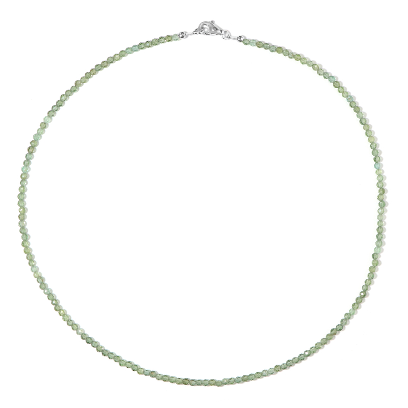 Grüner Apatit-Silberhalskette