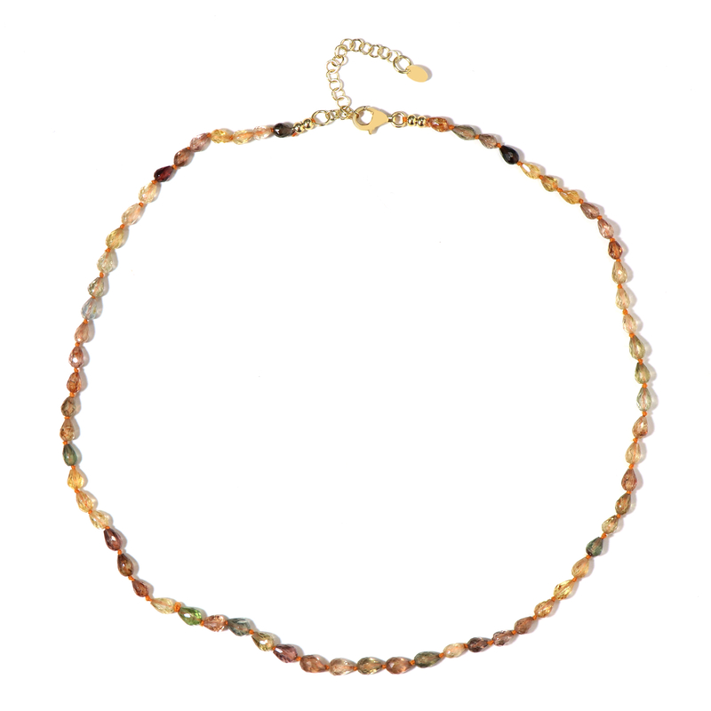 Kanariengelber Zirkon-Silberhalskette (Adela Silber)