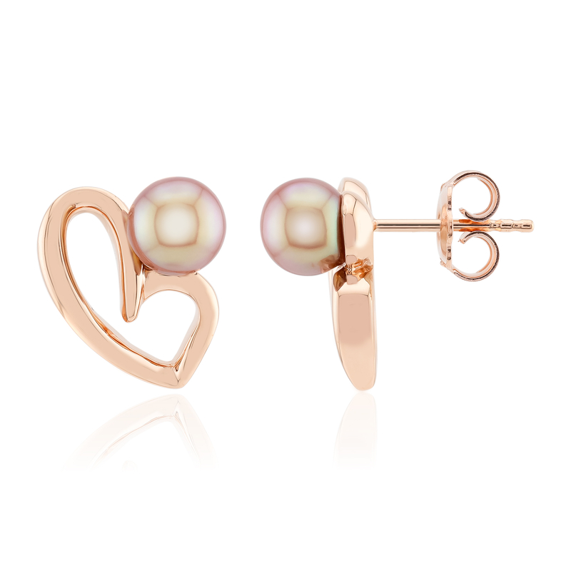 Purpurfarbene Ming-Perlen-Silberohrringe (TPC)