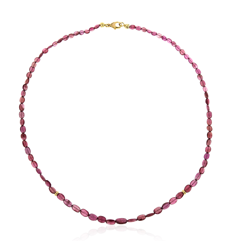 Nigerianischer Pinkfarbener Turmalin-Goldhalskette (CUSTODANA)
