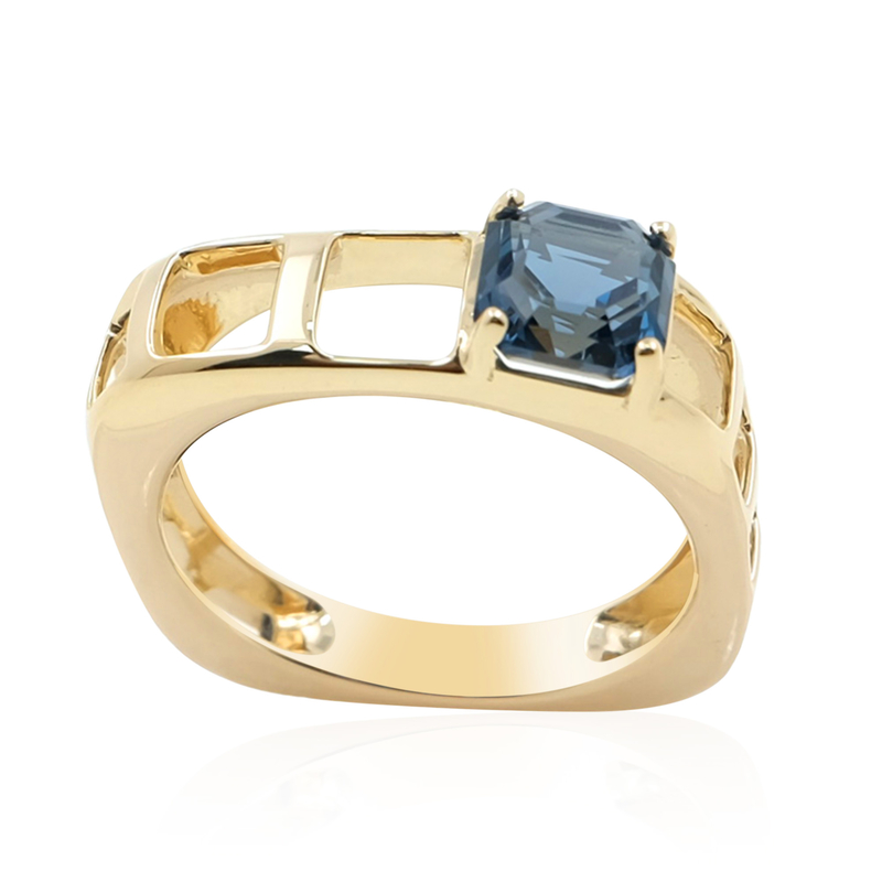 Londonblauer Topas-Goldring (de Melo)