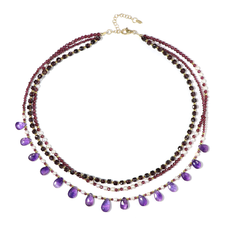 Edelstein-Silberhalskette (Riya)