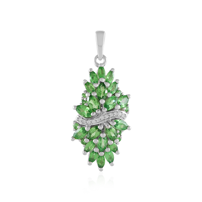 Tansania-Tsavorit-Silberanhänger