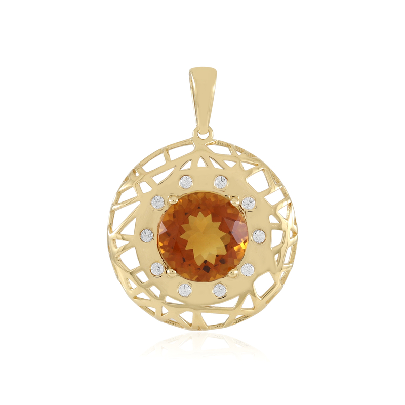 Brandy-Citrin-Silberanhänger (Ornaments by de Melo)