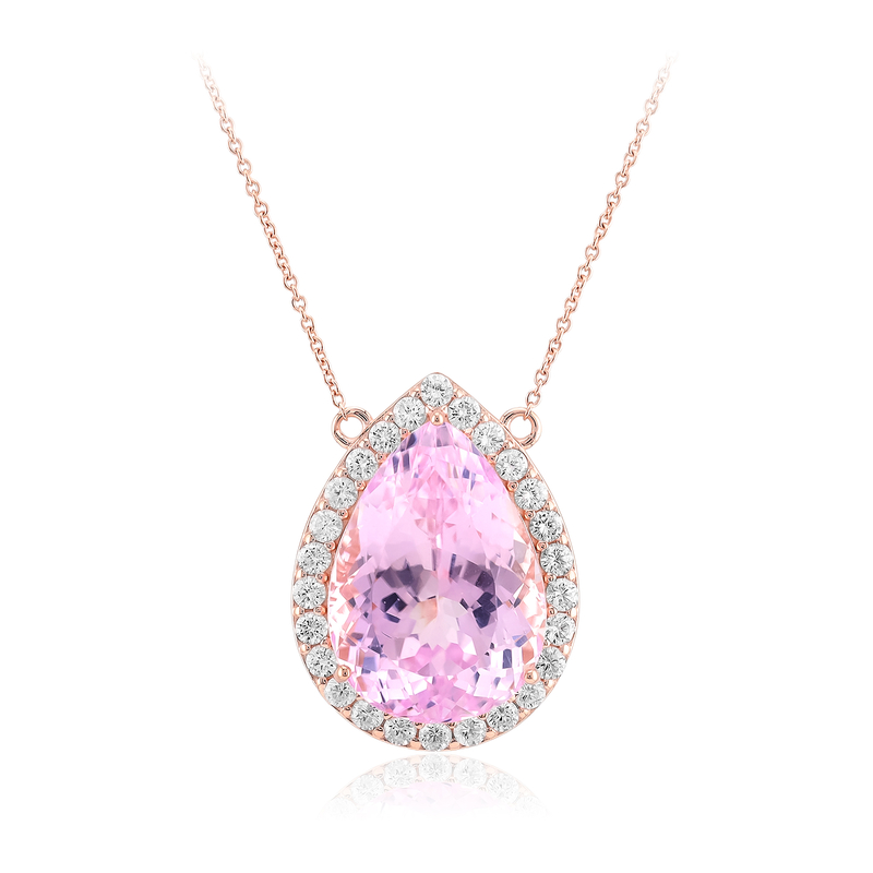 Kunzit-Silbercollier