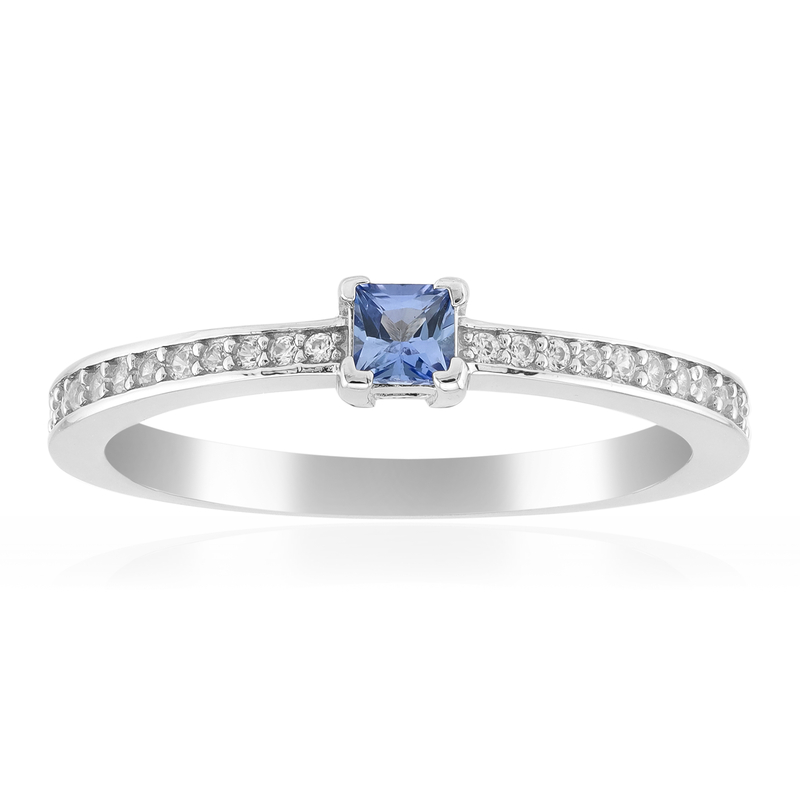 Blauer Ceylon-Saphir-Silberring