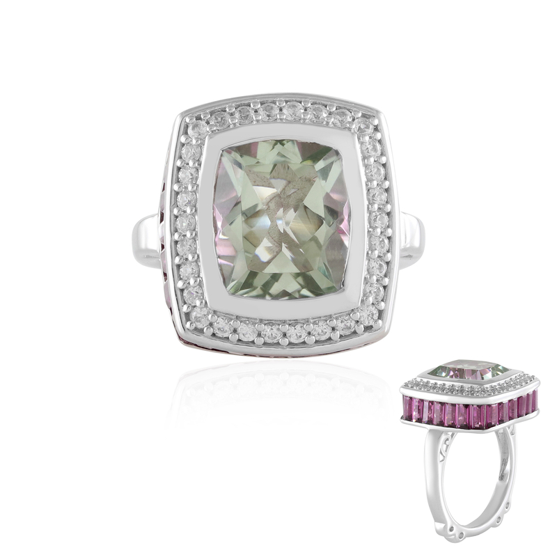 Grüner Amethyst-Silberring (Dallas Prince Designs) Grüner Amethyst-Silberring (Dallas Prince Designs)