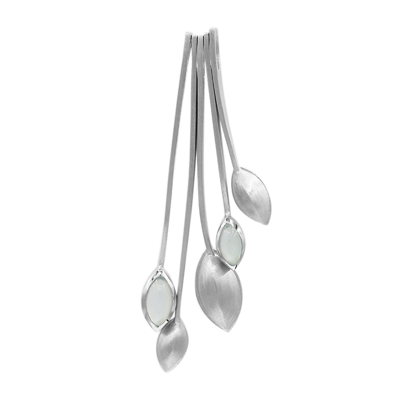 Aqua-Chalzedon-Silberanhänger (MONOSONO COLLECTION)