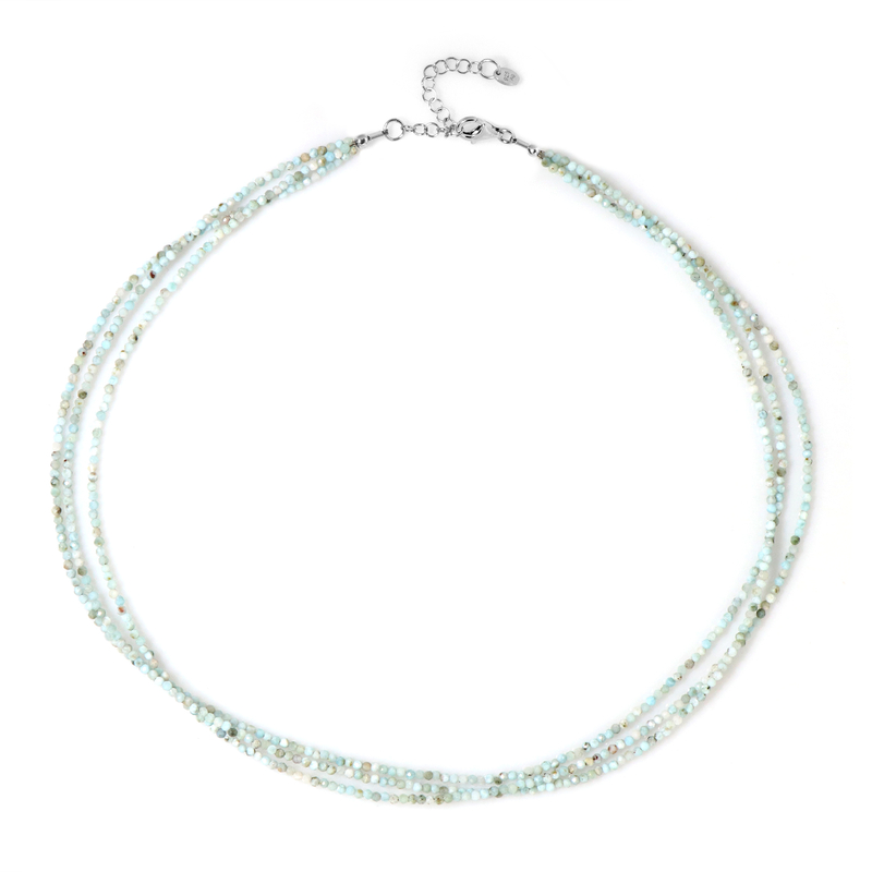 Larimar-Silberhalskette