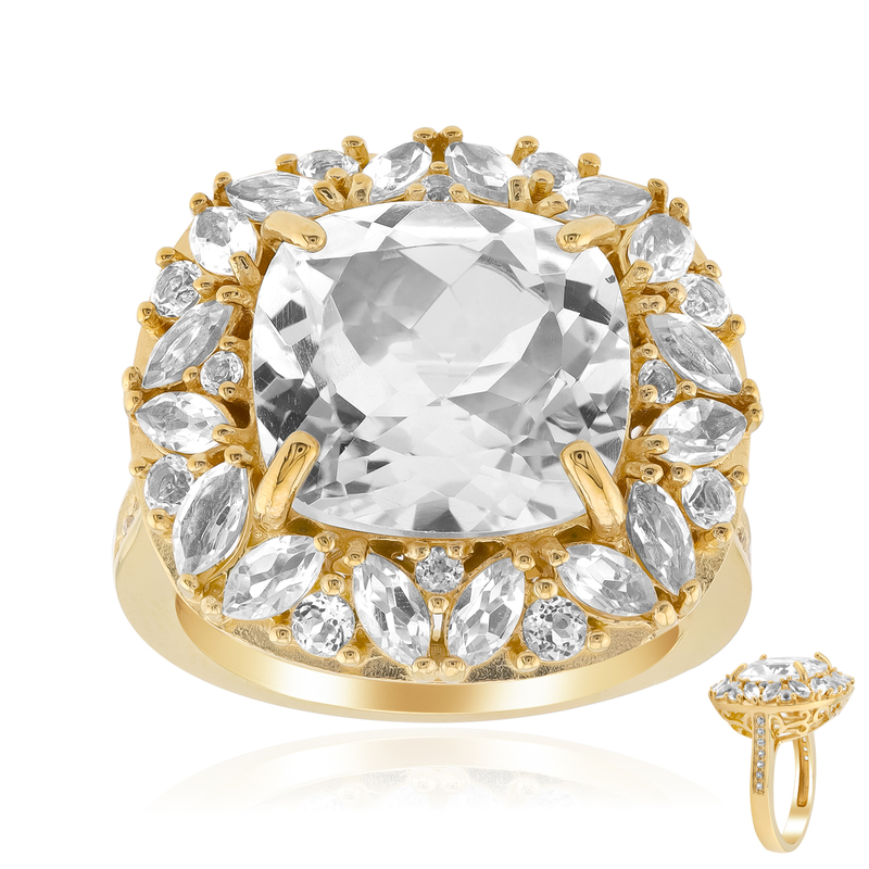 Weißer Topas-Silberring