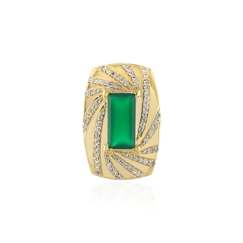 Grüner Onyx-Silberanhänger (MONOSONO COLLECTION)