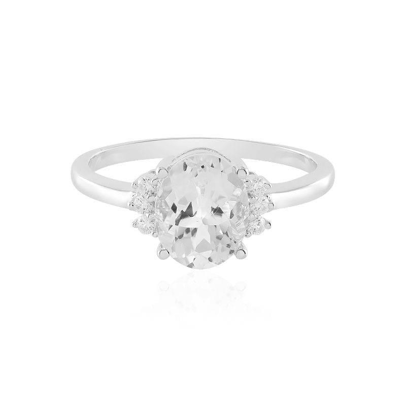 Weißer Topas-Silberring