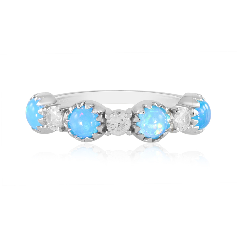 Äthiopischer Blauer Opal-Silberring