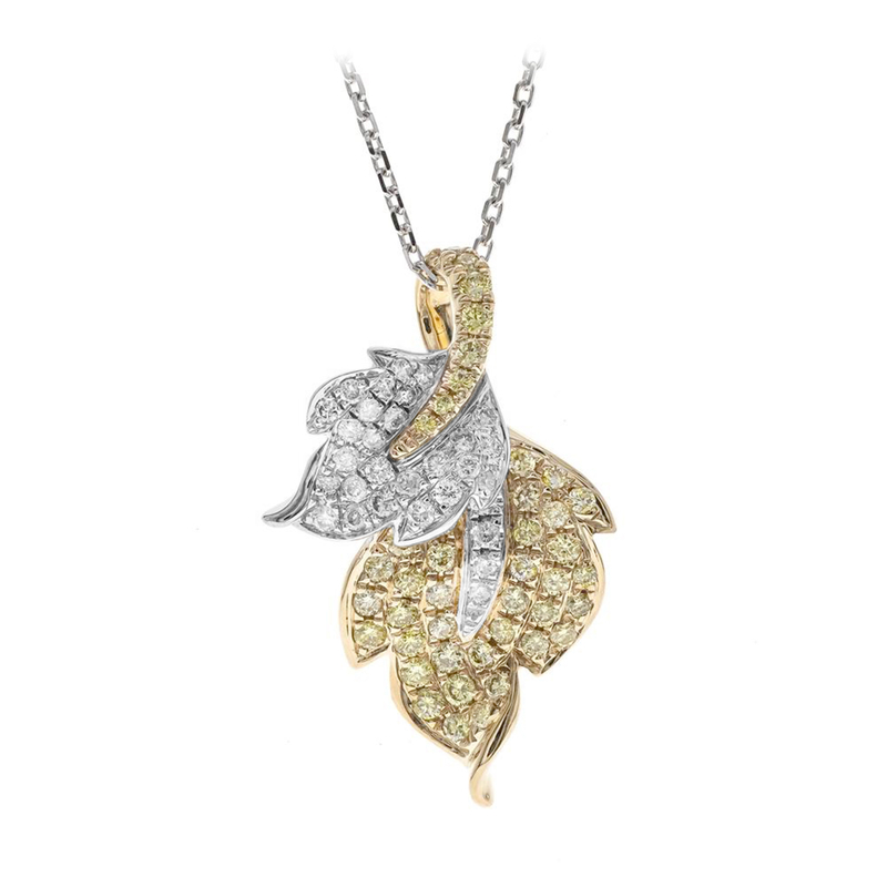 Gelber SI2 Brillant-Goldhalskette (CIRARI)