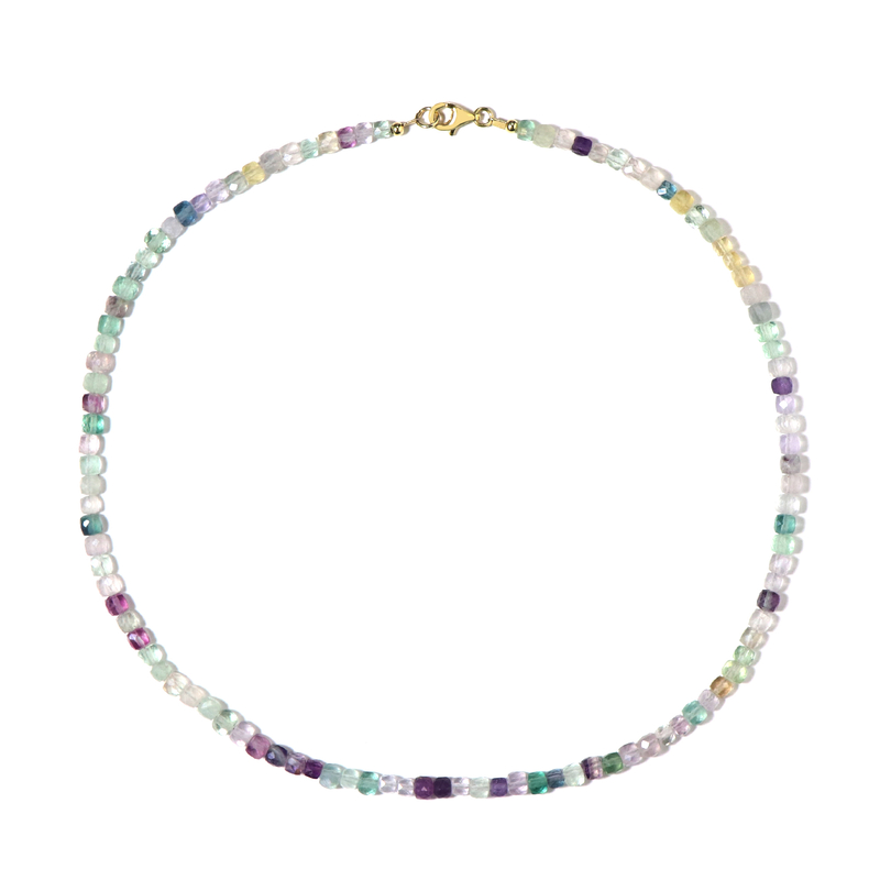 Fluorit-Silberhalskette