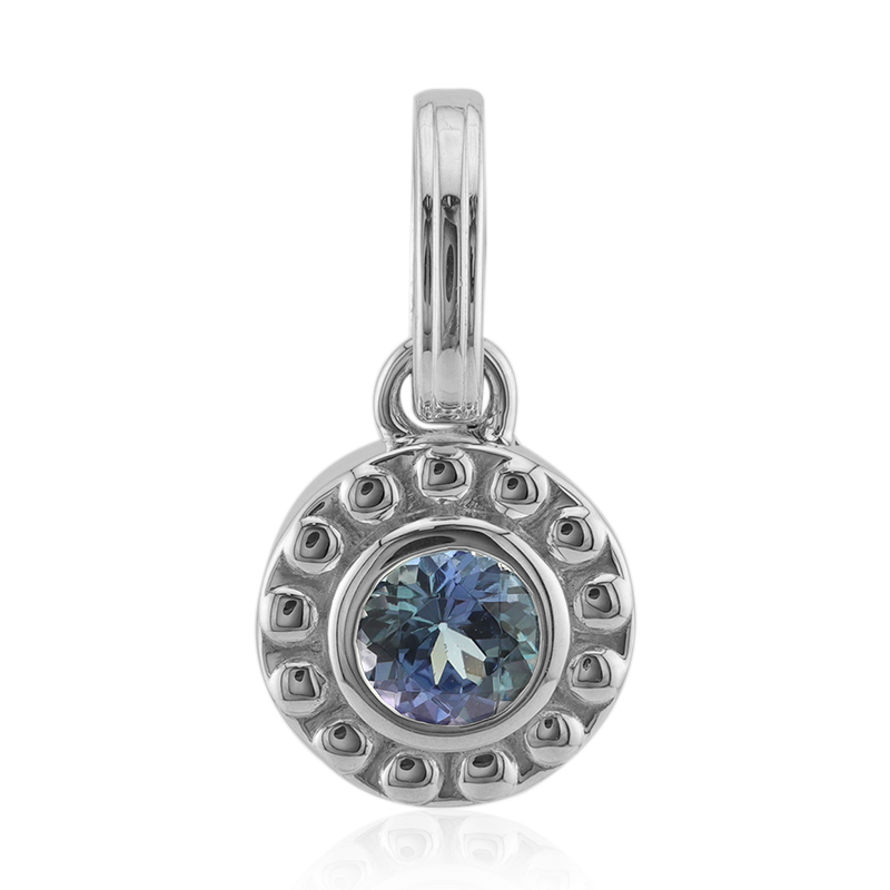 Nicht erhitzter Tansanit-Silberanhänger (Pallanova)