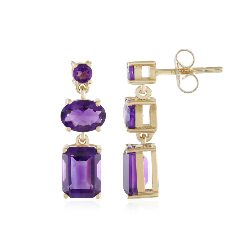 Sambia-Amethyst-Silberohrringe