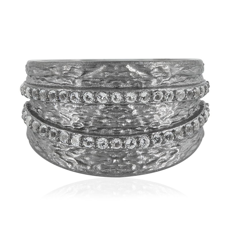 Weißer Topas-Silberring