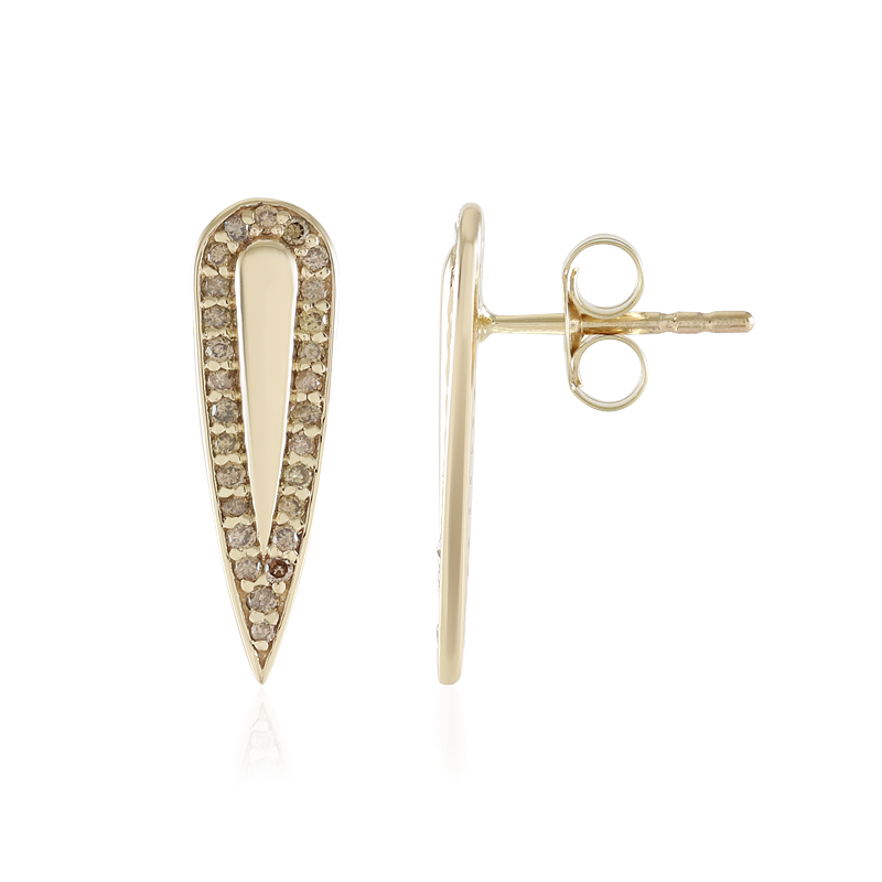 I3 Champagner-Brillant-Goldohrringe (de Melo)