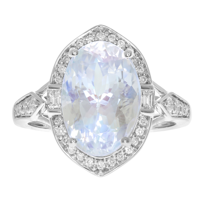 Regenbogen-Mondstein-Goldring (CIRARI)