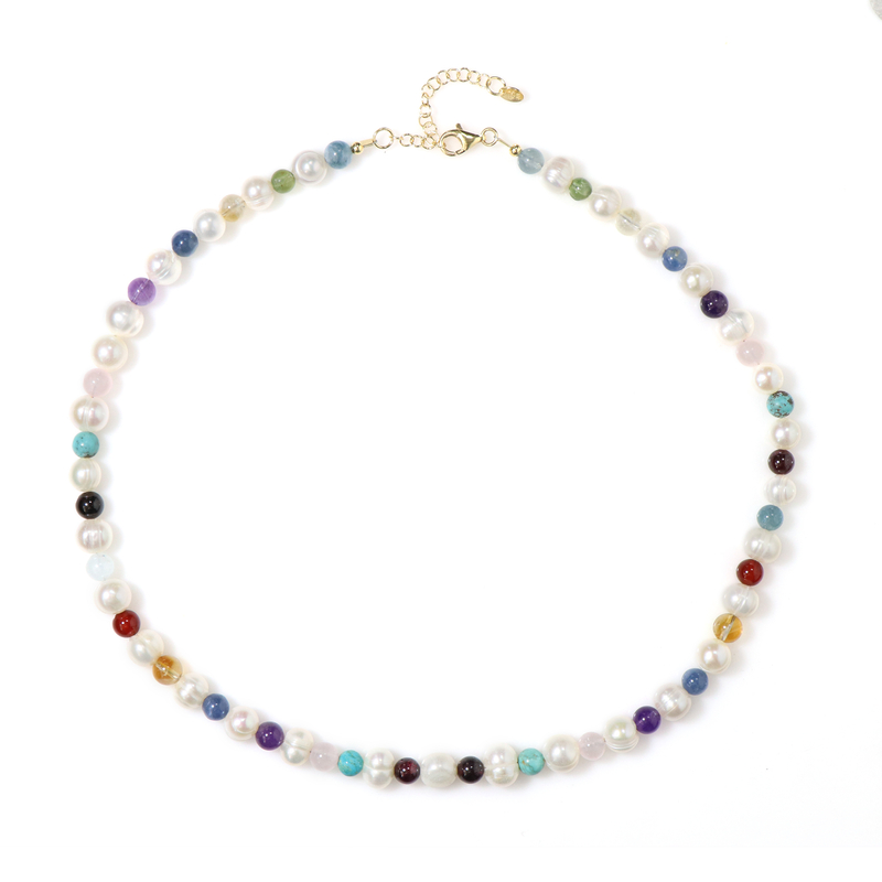 Edelstein-Silberhalskette (Riya)