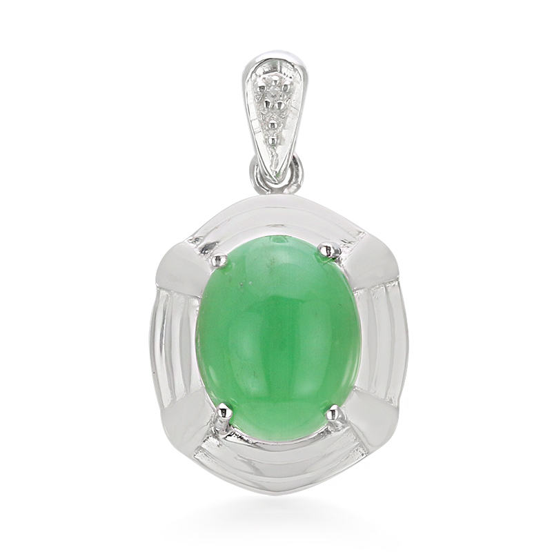 Kaiserlicher Chrysopras-Silberanhänger