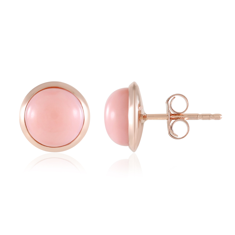 Pinkfarbener Opal-Silberohrringe (de Melo)