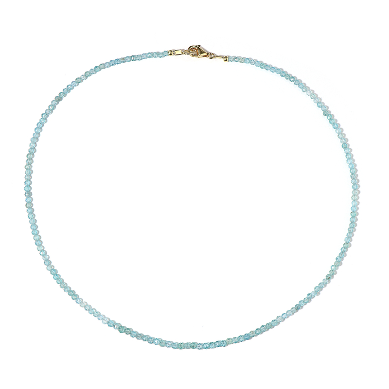 Blauer Apatit-Silberhalskette