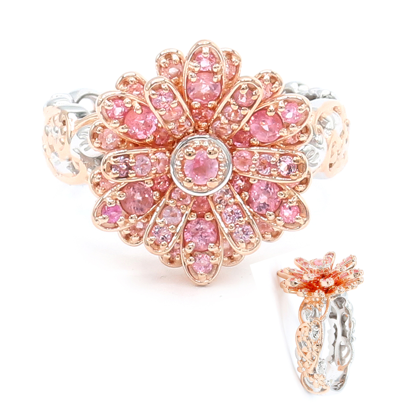 Pinkfarbener Spinell-Silberring (Gems en Vogue)