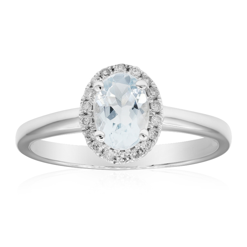 AAA-Brasilianischer Aquamarin-Goldring