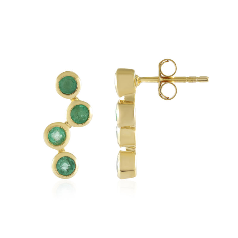 Russischer Smaragd-Silberohrringe Russischer Smaragd-Silberohrringe