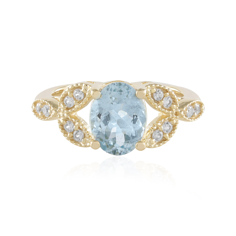 Brasilianischer Aquamarin-Silberring