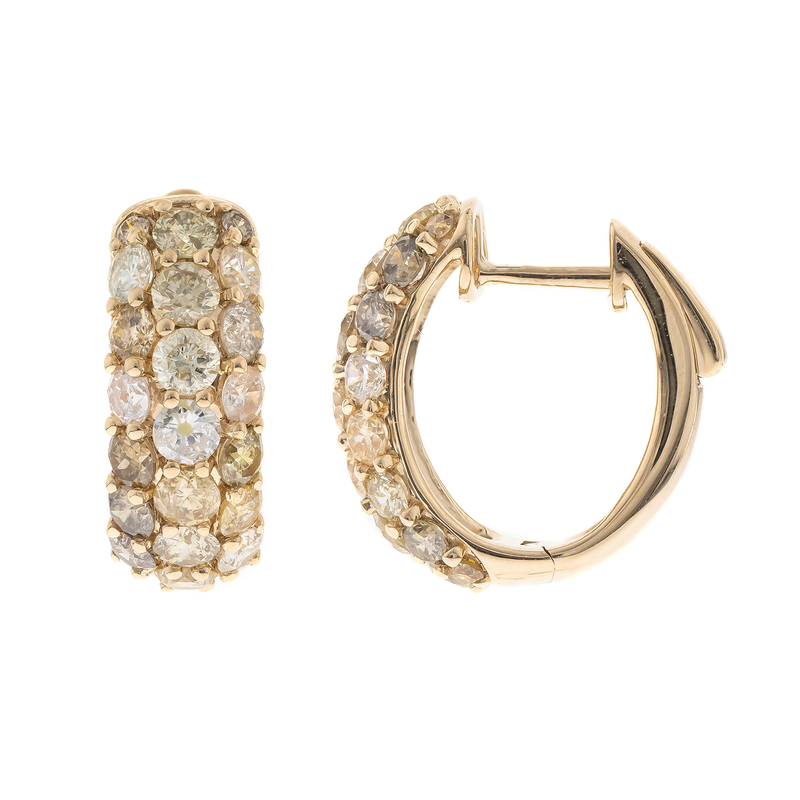 SI2 Fancy-Brillant-Goldohrringe (CIRARI)