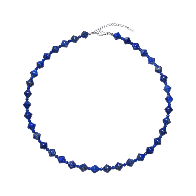 Lapislazuli-Silberhalskette