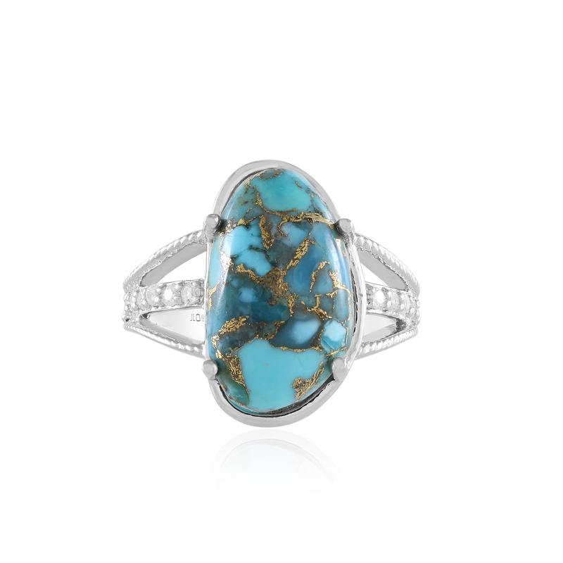 Blauer Kupfer-Türkis-Silberring (Faszination Türkis) Blauer Kupfer-Türkis-Silberring (Faszination Türkis)