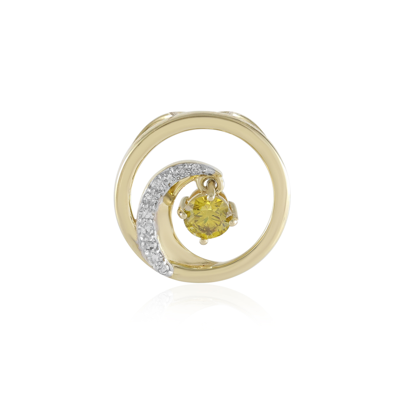 Gelber SI2 Brillant-Goldanhänger