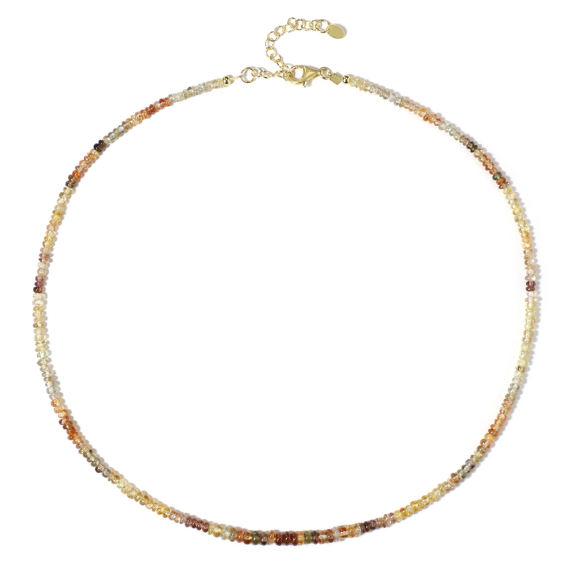 Kanariengelber Zirkon-Silberhalskette