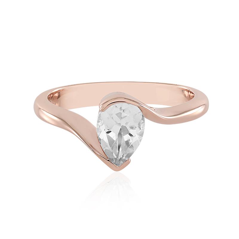 Weißer Topas-Silberring