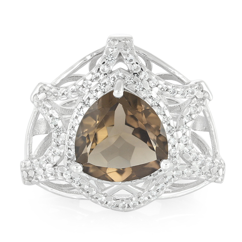 Rauchquarz-Silberring