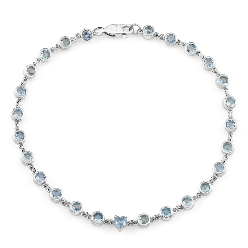 Brasilianischer Aquamarin-Silberarmband