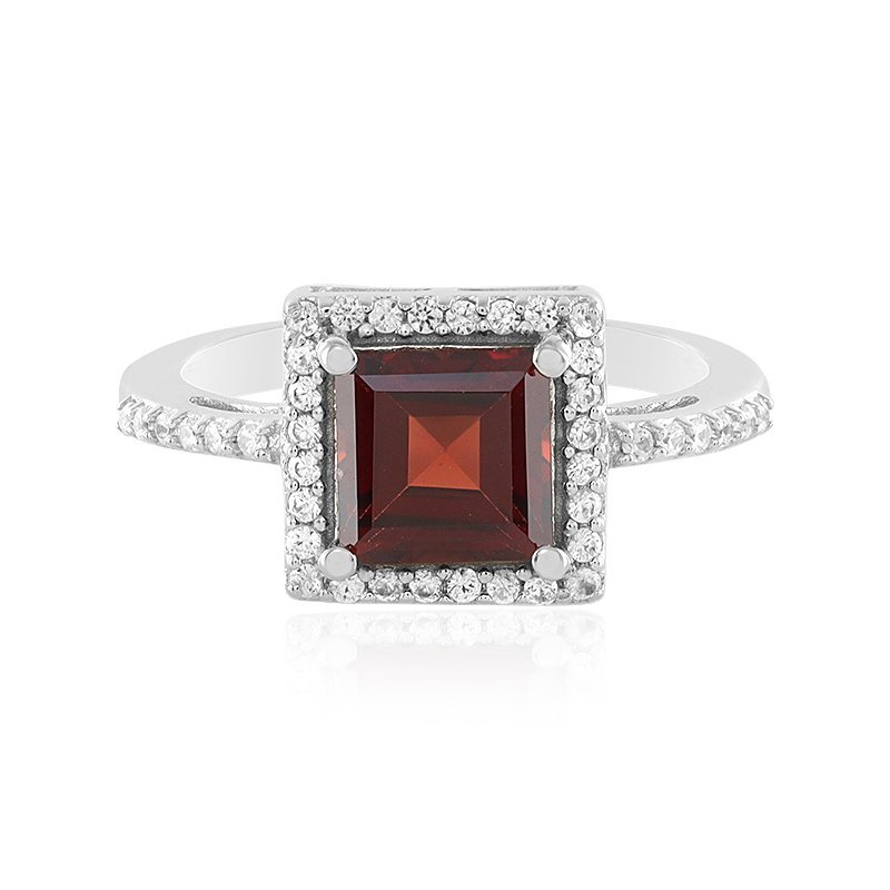 Mosambik-Granat-Silberring